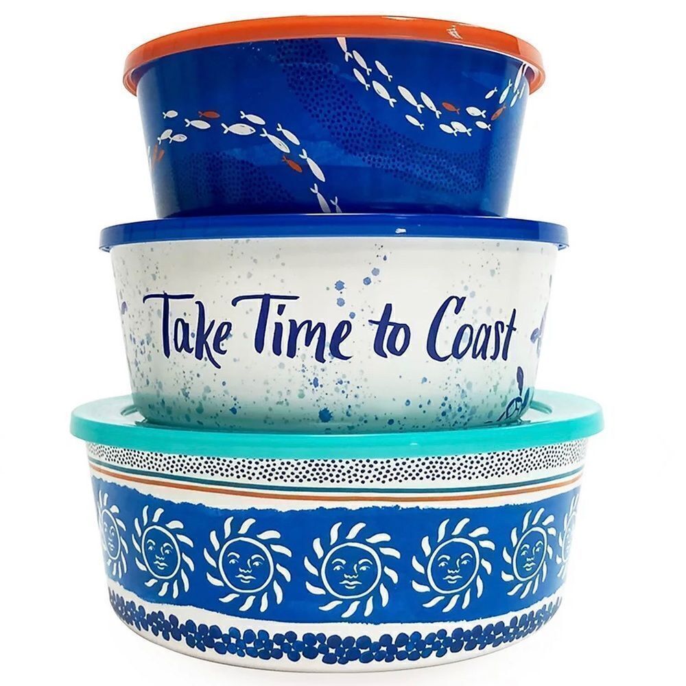 NWT in Box 6 Pc 3 Stacking Food Big Container Melamine Set Celebrate Together